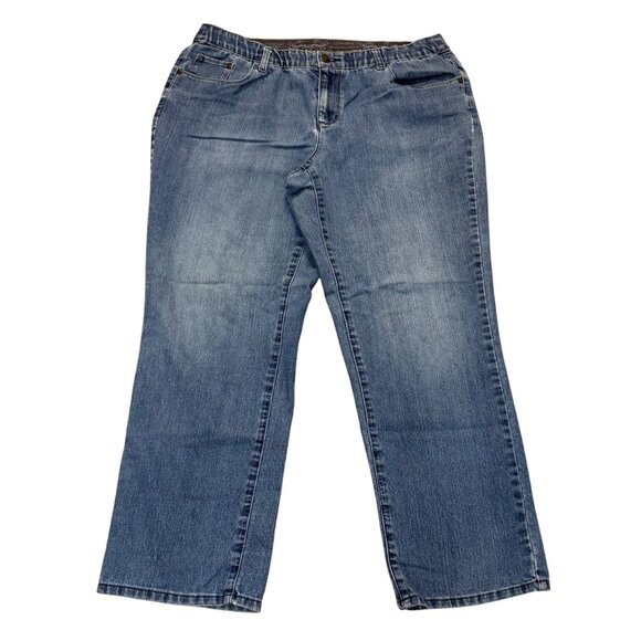 CJ Banks Womens Curvy Fit Jeans Plus Size 18 Denim Slimming Waist Band Stretch - Picture 2 of 11